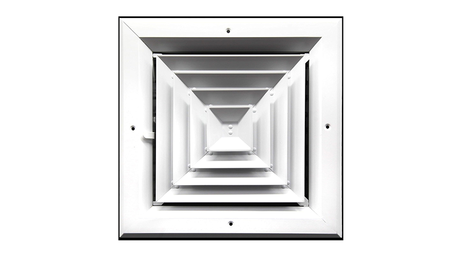 4 Way Supply Grille Diffuser Low Noise for Ceiling Diffuser Square with Damper Blades HVAC Vent Cover