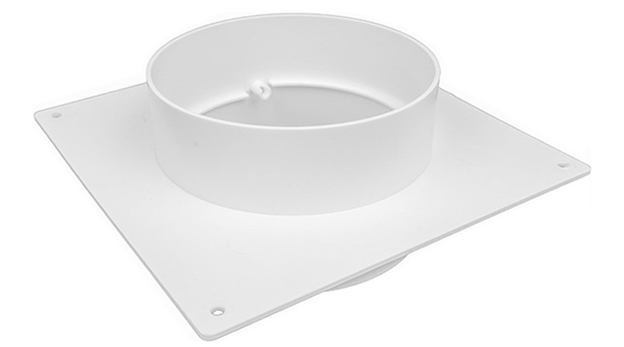4Inch Plastic Straight or Flexible Pipe Flange for Extraction Fans, Heating and Cooling Duct Connection
