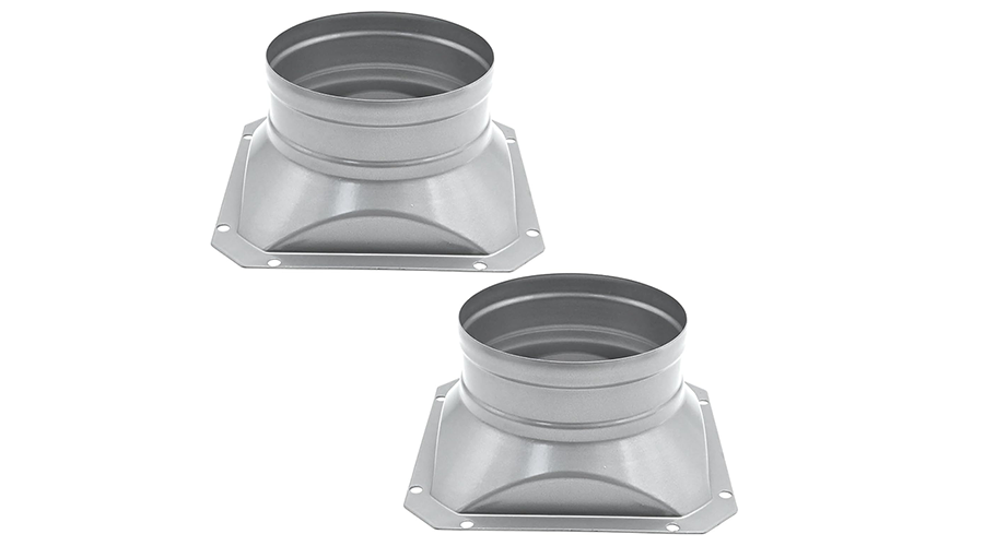 4 Inch Metal Square Pipe Connector to Round Interface Air Duct Connector Flange for Air Conditioning Systems