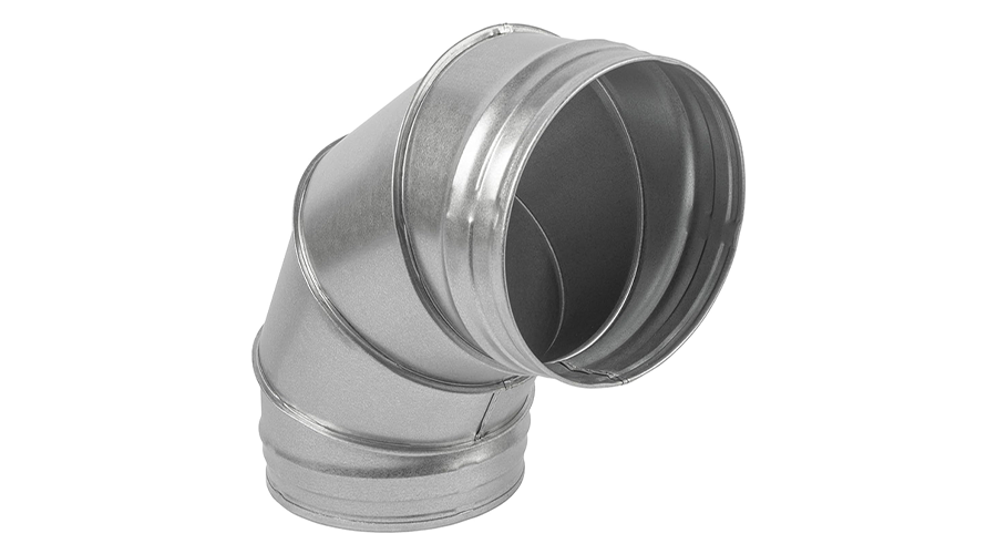 90 Degree Galvanized Steel HVAC Duct Elbow Universal Ventilation Systems Pipe