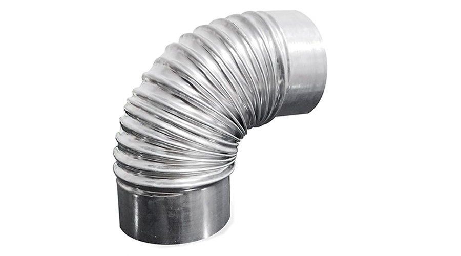 90 Degree Silver Metal Elbow Vent Tube Connector for HVAC Duct Ducting Pipe