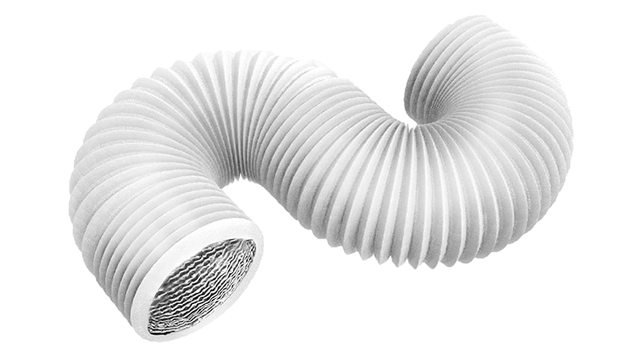 8FT White Flexible Aluminum Foil PVC Air Ducting for HVAC and Kitchens Exhaust