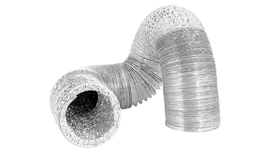 4Inch-8Feet Sliver Flexible Air Aluminum Duct with 2 Clamps for HAVC Ventilation and Duct Fan Systems