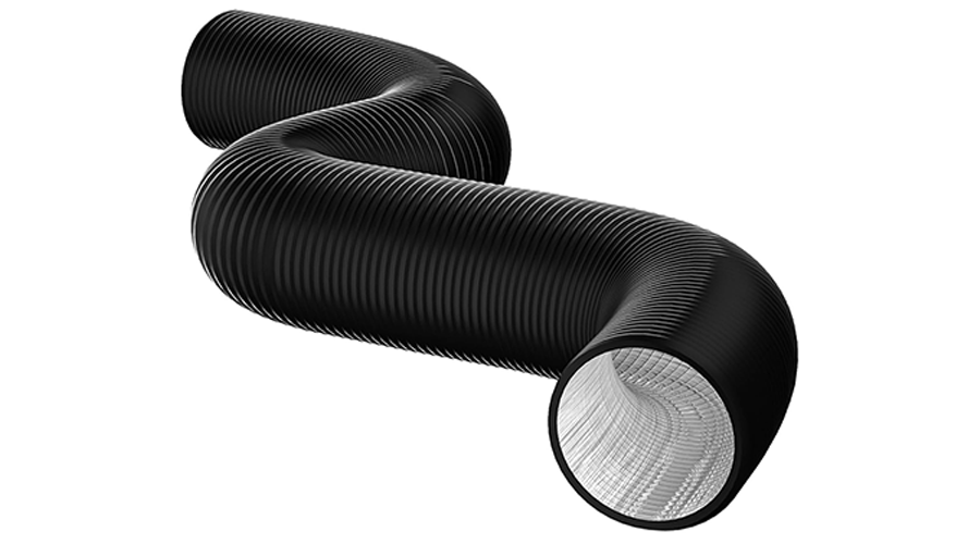 4Inch-8Feet Flexible Black PVC Aluminum Ducting for Heating Cooling Ventilation and Exhaust