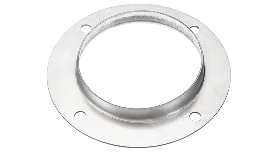 4 Inch Stainless Steel Flat Straight Pipe Exhaust Duct Connector Flange Duct Mounting Plate for Heating Cooling Ventilation HVAC