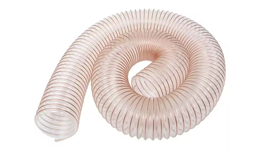 PU Flexible Duct Accordion Pipe Large Diameter Transparent Dust Steel Wire Hose For Ducting Use