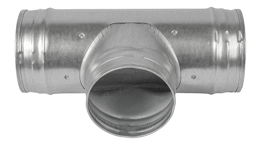 4'' Inch T Shape Metal Ducting Adapter 3 Way Duct Hose Connector for Exhaust Fan and Dryer Vent Hose