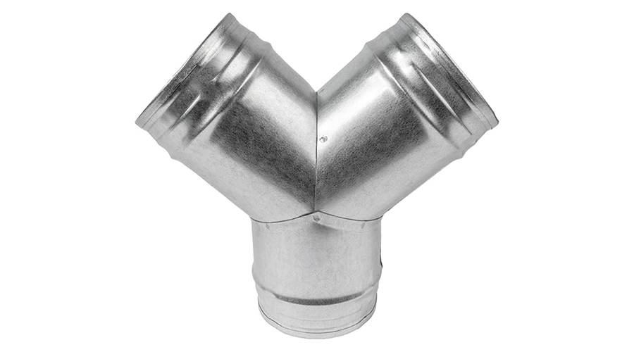 4'' Inch Y Shape Joint Galvanized 3 Way Duct Hose Connector for Exhaust Fan Dryer Vent Hose